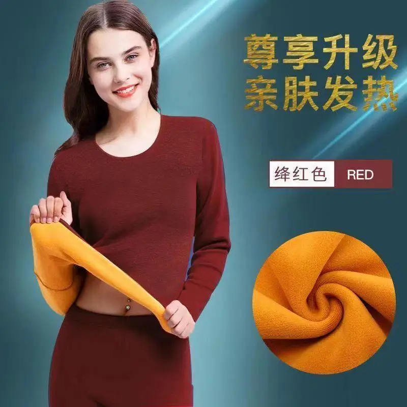 Thermal Underwear Sets Winter Women Long Johns Fleece Keep Warm In Cold Weather Size L To 4XL Underwear Women Set