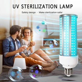 

60W UV Germicidal Lamp E27 Led UVC Light Bulb Disinfection Lamp Sterilizer LED Lights Home Clean Air Kill Mites Ultraviolet