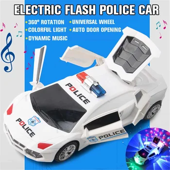 

Electric patrol wagon Car Live Action Deformation Toy with LED Colorful Lights and Sounds 360 Degree Rotary for Boys Girls Kids