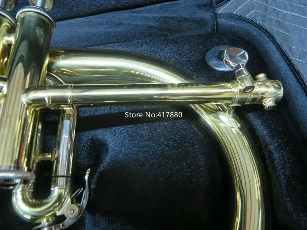 Lacquered Bb Flugelhorn Yellow Brass Bell Musical Instruments with Case Mouthpiece