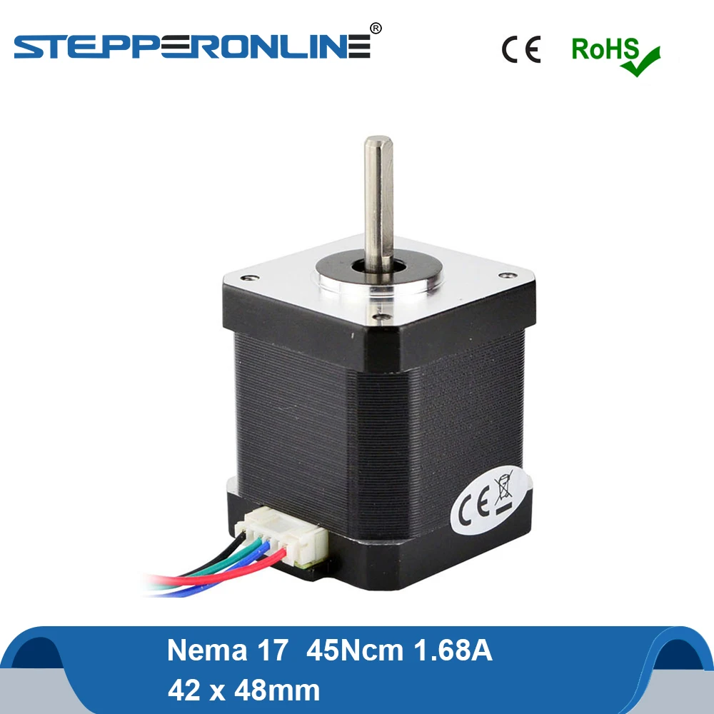

Nema17 Stepper Motor 48mm 45Ncm 1.68A 42 Step Motor 4-lead w/1m Cable for DIY CNC 3D Printer