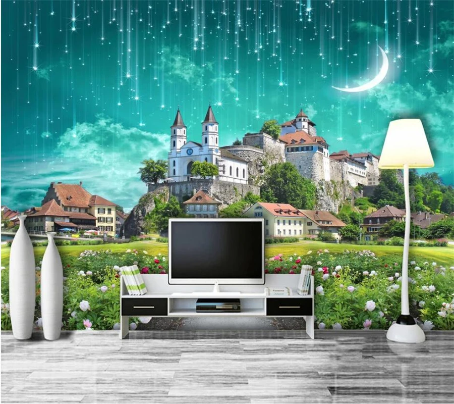Beibehang пользовательские обои 3d Фото Фреска Фэнтези Замок метеоритный дождь фон