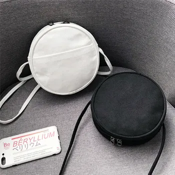 

Fashion Women Canvas Mini Bag Shoulder Bags Round Casual Daily Cross Body Lady Handbags Purse Clutch