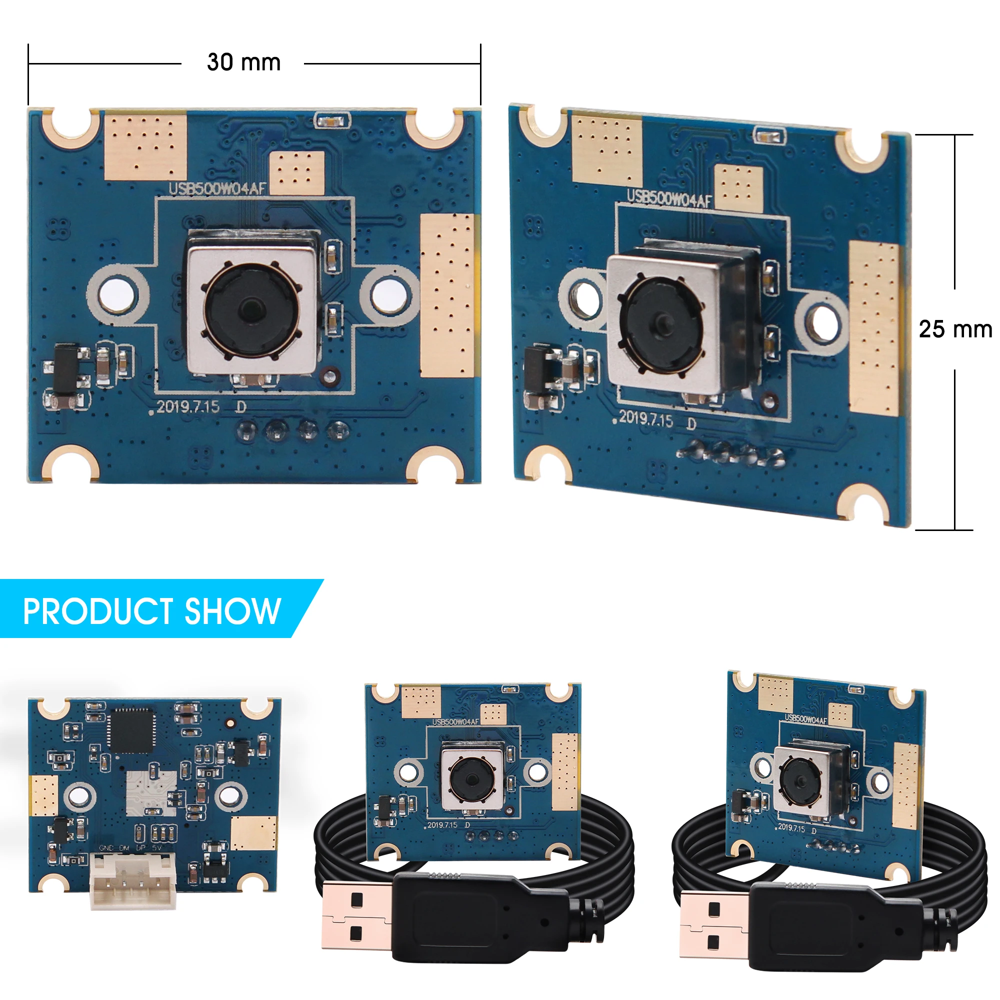 Модуль микро камеры 5 Мп 2592X1944 MJPEG и YUY2 Mini 30x30 мм с автофокусом OV5640 oem usb 60 градусным HD