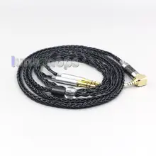 LN006991 Black Silver Plated 8 Core Headphone Earphone Cable For Onkyo A800 Headphone 3 5mm Pin