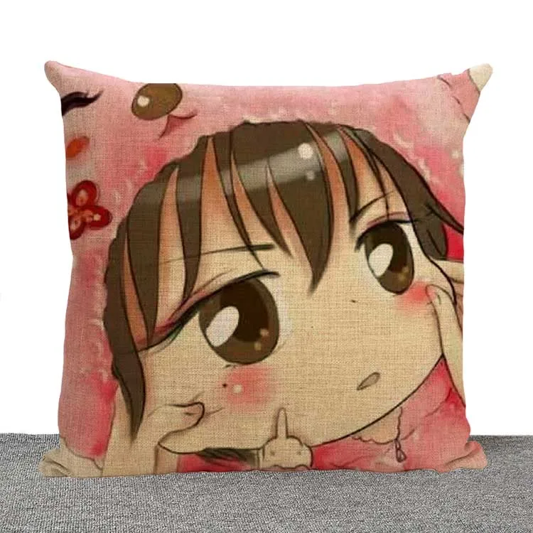 Customized Anime lover pillow cover, cartoon couples Valentine's Day gifts throw pillow case Square Throw Pillowcase wholesale