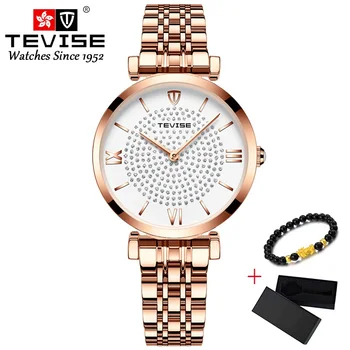 

Tevise Women Bracelet Watches 2019 Stainless Steel Quartz Watch Woman Fashion Casual Ladies Female Wrist Watch relogio feminino