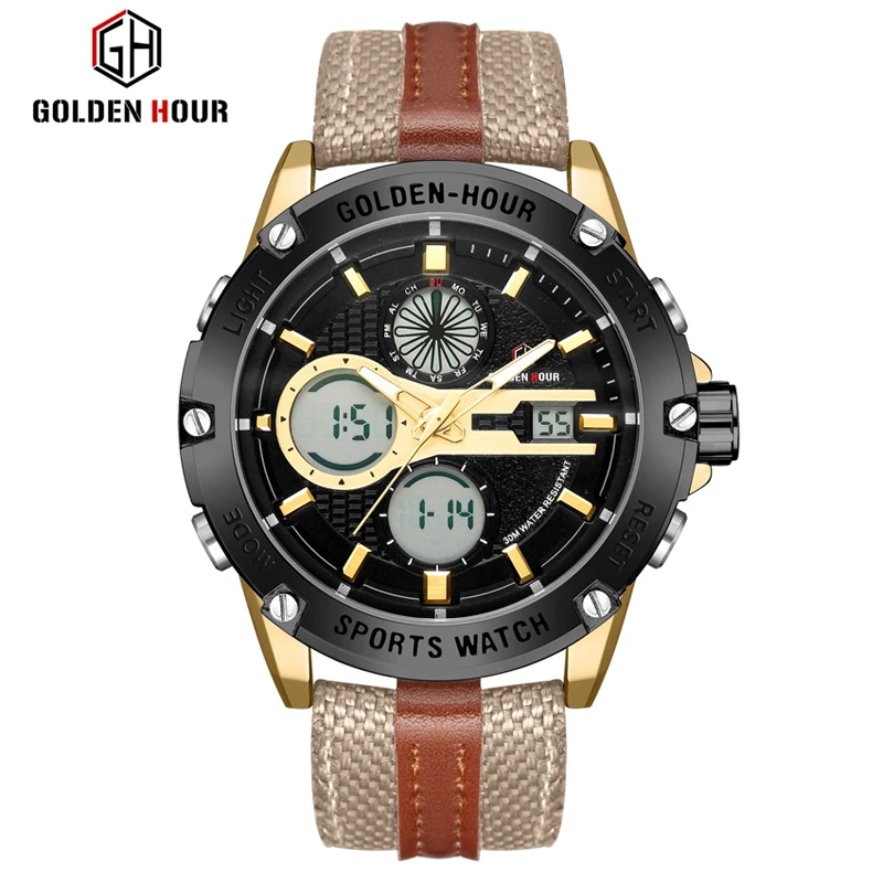 Reloj Hombre GOLDENHOUR цифровые спортивные часы водонепроницаемые военные мужские для