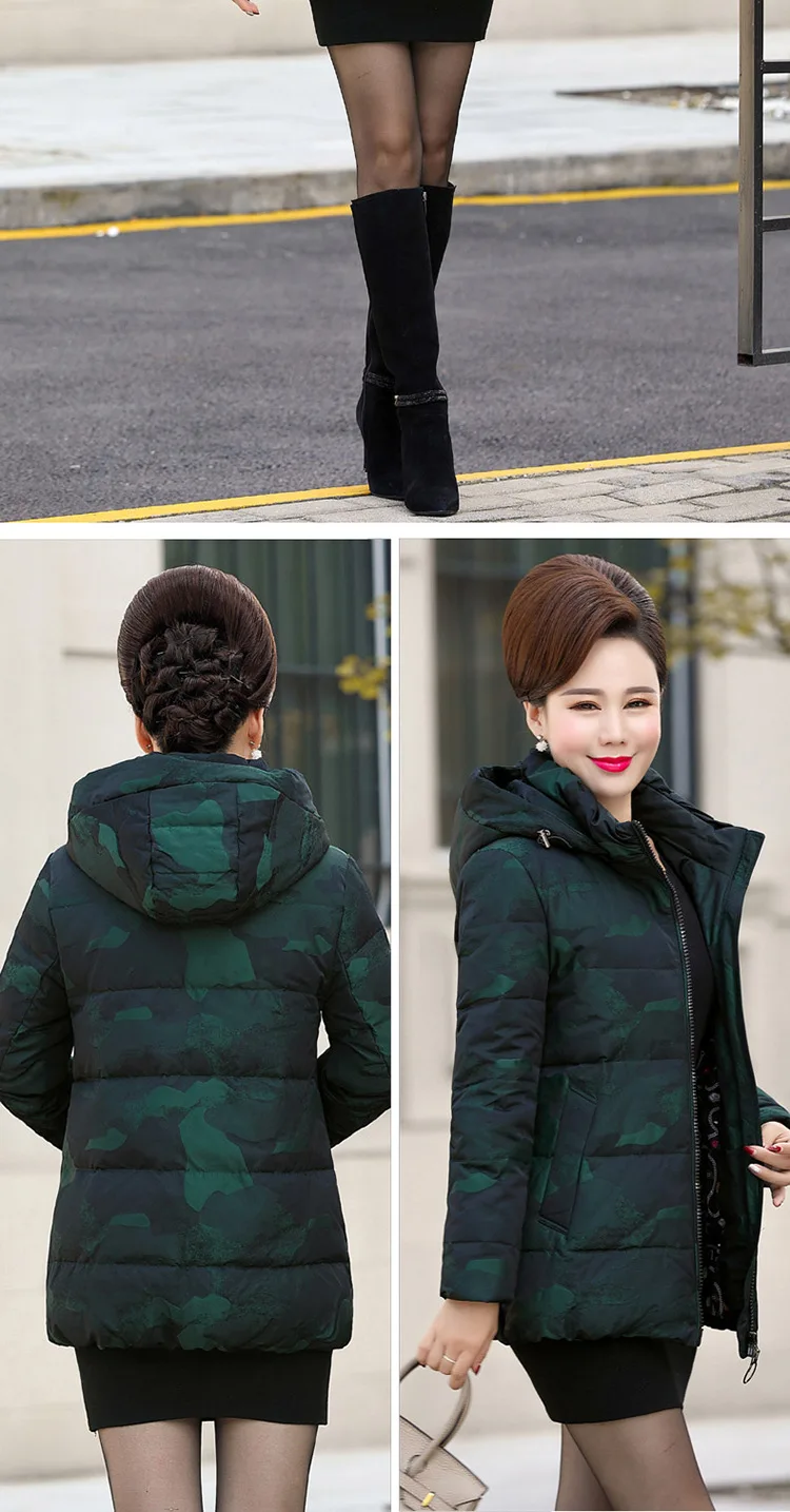 Winter China Gedi Love Middle-aged down Jacket Women's Short Slim Fit White Duck down Padded Middle-aged Women Dress Warm Coat