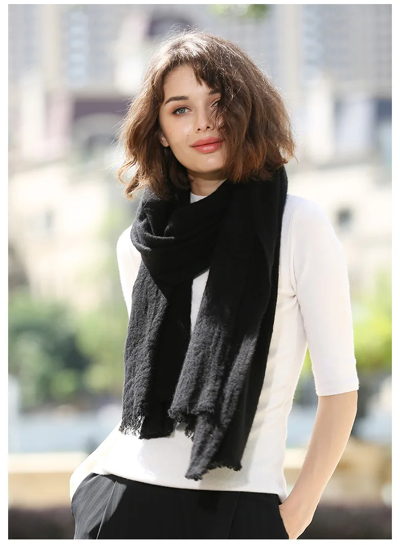 Чистый шерсть яка шарф Зимний для женщин Femme Echarpe теплый шарф роскошный бренд мягкие палантины Пончо Шаль Обертывание