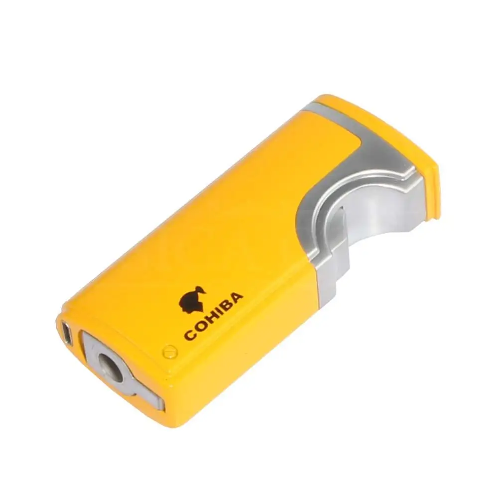 COHIBA металлический ветрозащитный usb-прикуриватель электрический 3 струйный факел прикуриватель электронный карманный, Перезаряжаемый Зажигалка для сигар