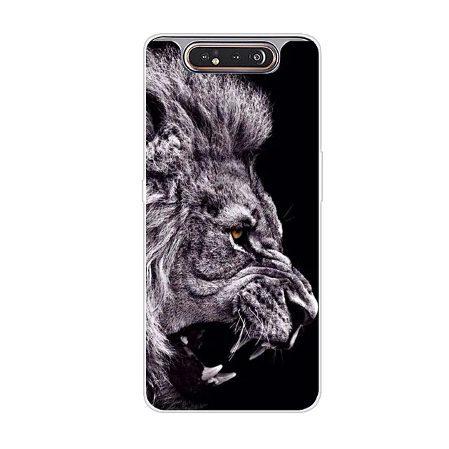 Светло-голубой Чехол для телефона для samsung Galaxy A80, силиконовый чехол с цветком, мягкий ТПУ чехол для samsung A80 A 80, чехол, Модный чехол - Цвет: Светло-голубой