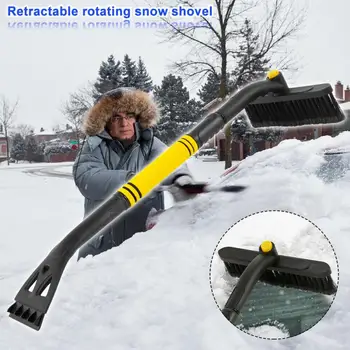 

Durable Snow Ice Scraper Car Windshield Brush Snow Remove Frost Adjustable Auto Wash Accessories Cleaning Tool Droshipping