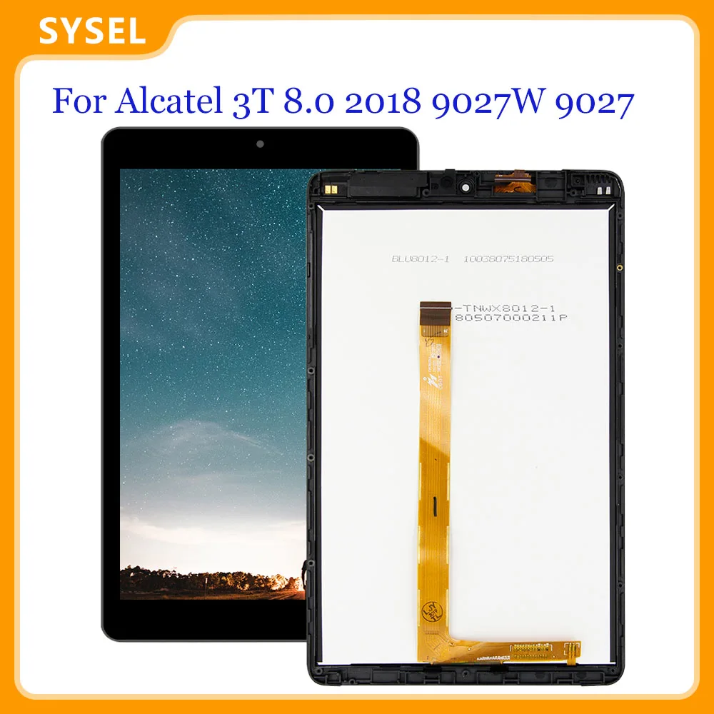 Для Alcatel 3T 8 0 2018 T-Mobile 9027W 9027 ЖК-дисплей + сенсорный экран дигитайзер стеклянный