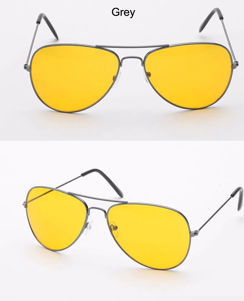 Солнцезащитные очки ночного видения, очки для вождения, поляризационные солнцезащитные очки с антибликовым покрытием, желтые линзы, золотая металлическая оправа, мужские и женские очки - Цвет линз: gray