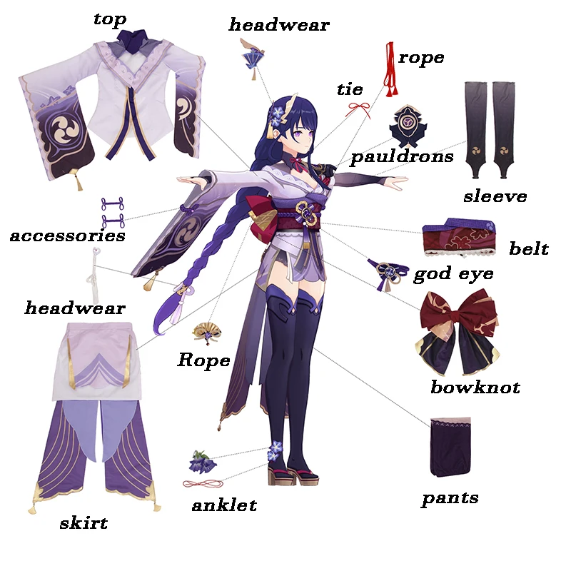 ROLECOS Game Genshin Impact Raiden Shogun Cosplay Costume Baal Raiden Shogun Cosplay Costume Sexy Women Uniform Dress Full Set ROLECOS Game Genshin Impact Raiden Shogun Cosplay Costume Baal Raiden Shogun Cosplay Costume Sexy Women Uniform Dress Full Set