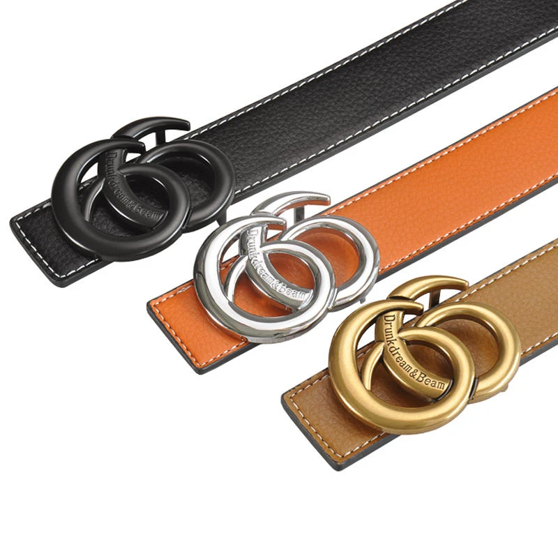 New Fashion Hot sales Lychee top layer cowhide Bronze buckle Style Real man business belt women leisure belt Free shipping