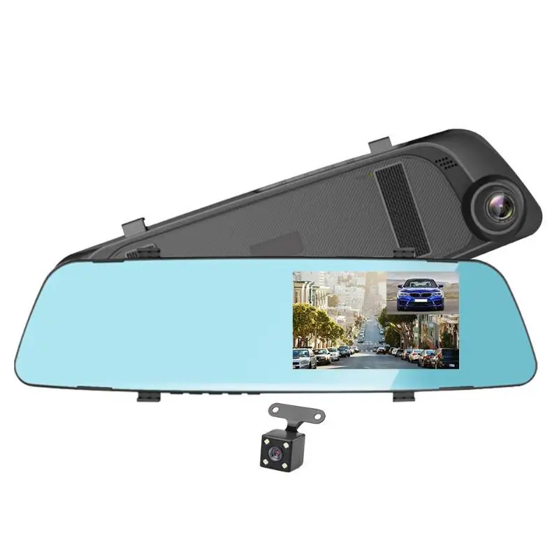 AOEDI AD-369FHD 4,3 дюймов 1080P Автомобильное зеркало заднего вида DVR Камера Ультра HD видеорегистратор ночного видения с камерой заднего вида