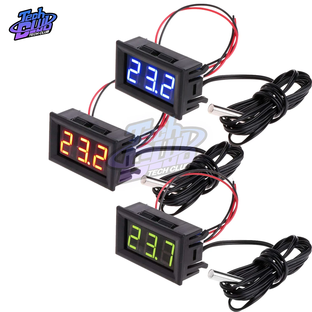 

New -50 ~ 110 degree DC 5-12V Digital LED Thermometer Car Temperature Monitor Panel Meter Red Green Blue