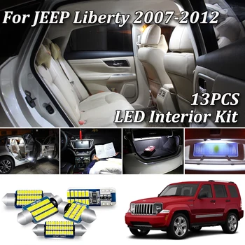 

13PCS White Error Free Canbus For Jeep Liberty KK LED Interior Dome Map Light + License Plate Lamp Kit (2007-2012)