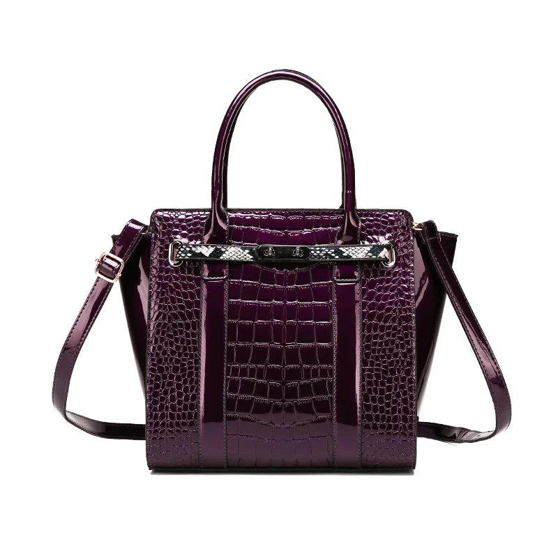 

High Grade Sense Patent Leather Mirror WOMEN'S Bag 2019 New Style Europe And America Crocodile Pattern Wings Style Bag Workplace
