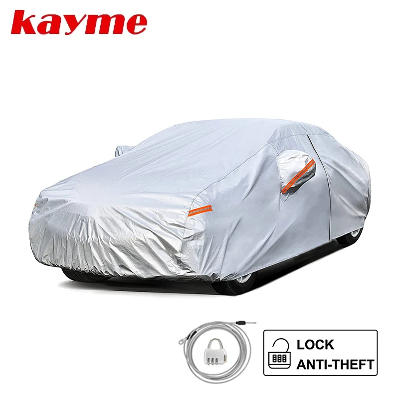 Kayme Car Cover for Automobiles All Weather Waterproof with Lock and Zipper Door, Outdoor Cover Sun Uv Rain Snow Protection JEEP funny bumper stickers