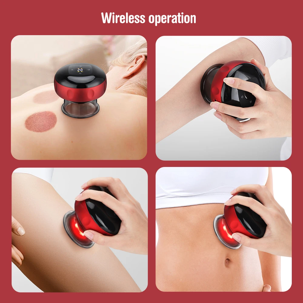 Electric Cupping Massage Device Intelligent Breathing LCD Display Guasha Scraping Heating Vacuum Negative Pressure Body Massager images - 6