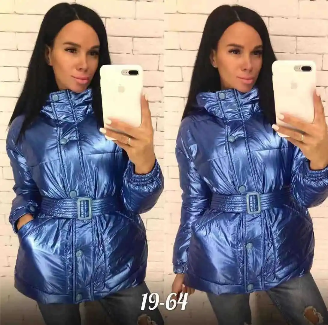 Прямые продажи, толстая однотонная зимняя женская хлопковая одежда с широкой талией на молнии, Яркая модная теплая одежда для женщин