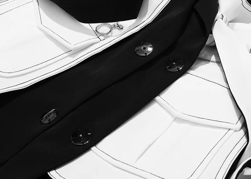TWOTWINSTYLE лоскутные куртки хитовых цветов для женщин с зубчатым воротником и длинным рукавом с высокой талией на шнуровке пальто Женская мода