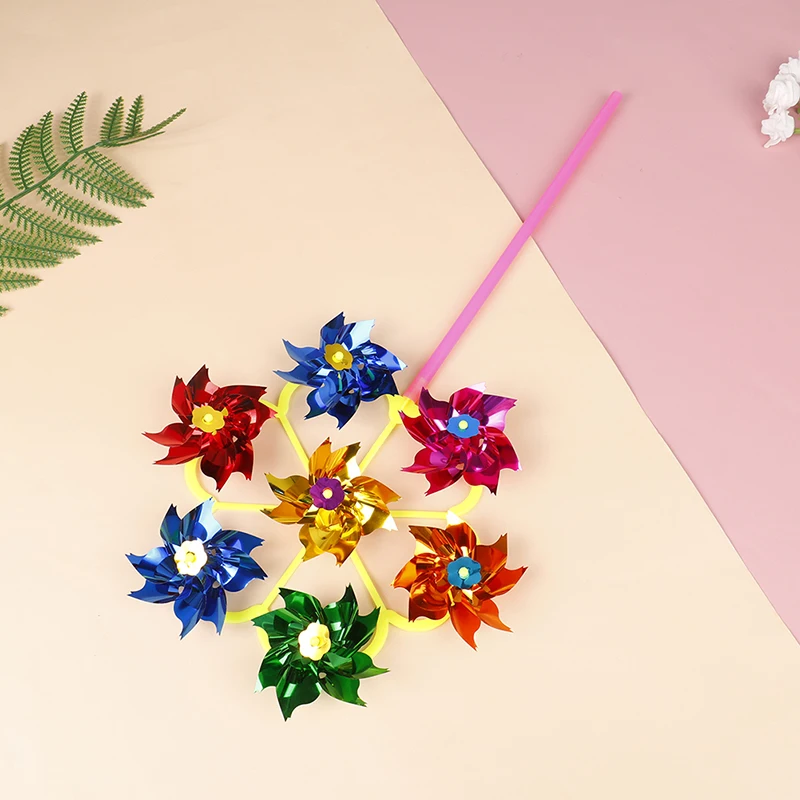 Wind Spinner Toys Colorful DIY Sequins Windmill Wind Spinner Home Garden Yard Decoration Kids Toy