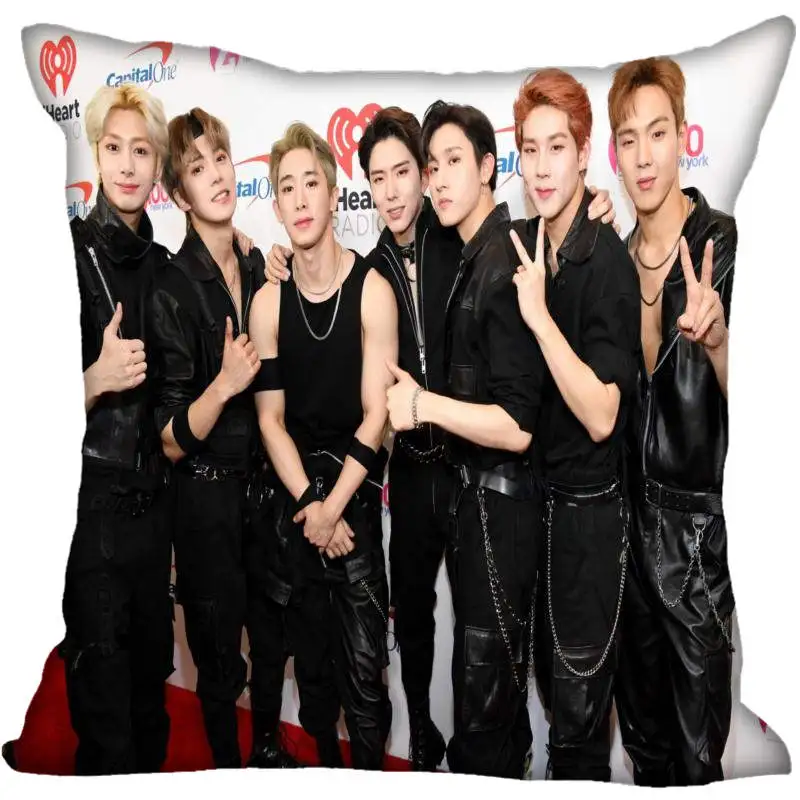 Пользовательские Kpop Monsta X печатные квадратные шелковые наволочки 40x40 45x45 50x50 60x60 две стороны атласная Наволочка логотип на заказ - Цвет: 21