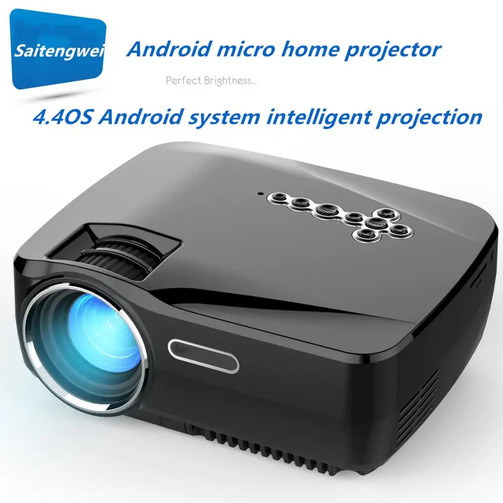 [Белый] GP70UP 4-х дюймовый Android микро проектор домашнего кинотеатра 4.4OS Android Системы интеллигентая(ый) проекции