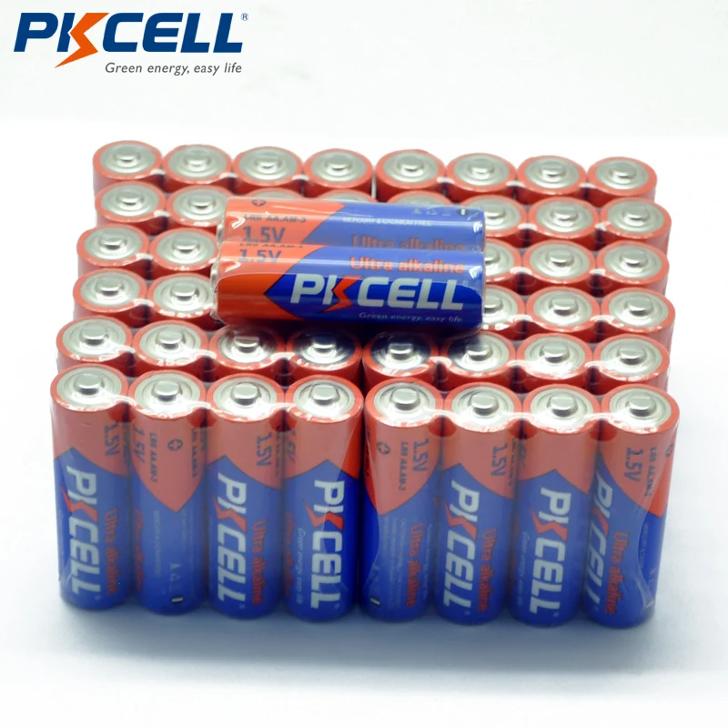50xpkcell LR6 AA сухие щелочные батарейки 1 5 V E91 AM3 MN1500 для пульта дистанционного