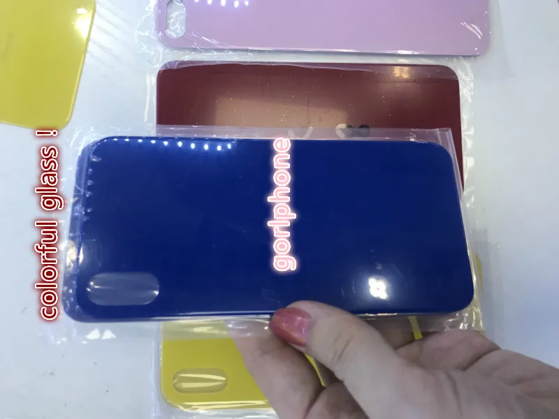 Для iPhone x крышка батареи задняя дверь стекло Корпус Замена задняя стекло красный синий желтый розовый цвет задняя стекло