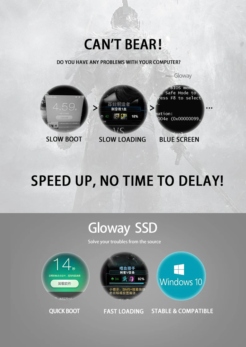 Gloway sata3.0 120gb 240gb 480gb 2.5 &discos