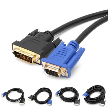 

DVI-I Dual Link (24+5) Male to VGA Video Cable Cord For PC Monitor 6-26FT