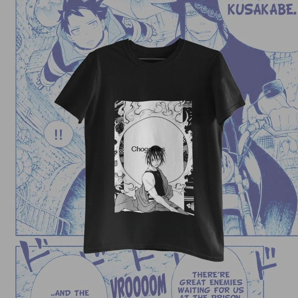 All Season Unisex Manga Fans T-Shirt Harajuku Enen no Shouboutai Otaku Short Sleeve Shirt FireForce Captain Benimaru