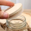 Wood Mason Jar Lid Reusable Canning Caps Various Sizes Bottle Sealing Caps Wide Mouth Cover Wood Lids Kitchen Organization 5