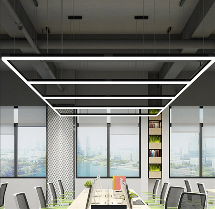 10 unids/lote LED luz colgante para oficina negro whiteHanging suspensión Panel lámparas para oficina comedor RoomTable ingeniería Luz|Luces colgantes| -