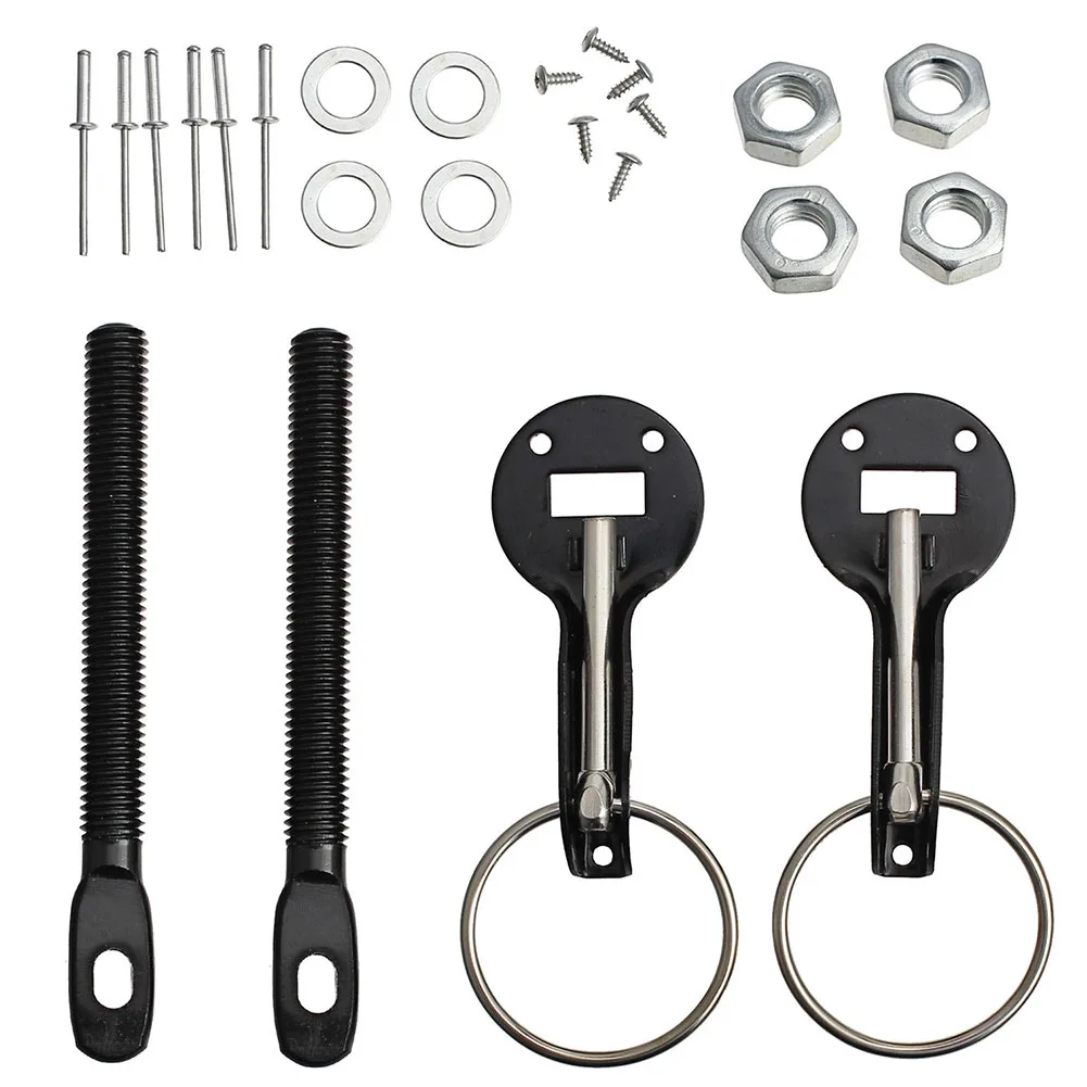 

Hood Lock Flush Styling Accessaries Car Latch Automobile Bonnet Mount Refitting Universal Pin Aluminum Alloy