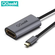 QGeeM USB C Câble HDMI 4K 60 Hz Type C Adaptateur HDMI Thunderbolt 3 Convertisseur USB C vers HDMI pour MacBook Huawei Mate 30 Pro Samsung USB 3.1 USB avec HDMI Type entrée avec HDMI HDMI Type-C HDMI USB-C HDMI vers US