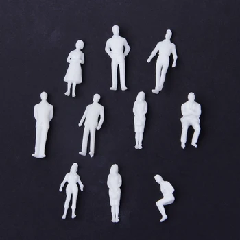 

10Pcs 1:50 Scale Model Miniature White Figures Human Model Architectural Model