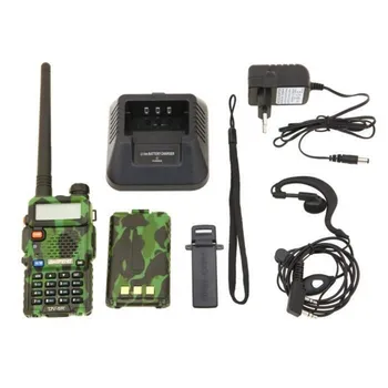 

Baofeng UV-5R VHF / UHF Radio FM Walkie Talkie With Dual Band, Display, Standby And Built-in Clock (Headset Added, Camouflage)