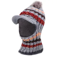 Модная женская шапка, зимняя шапка с меховым помпоном, вязаная шапка с бархатом, Толстая теплая шапка, шапка-ведро, Gorros Mujer Invierno# D11