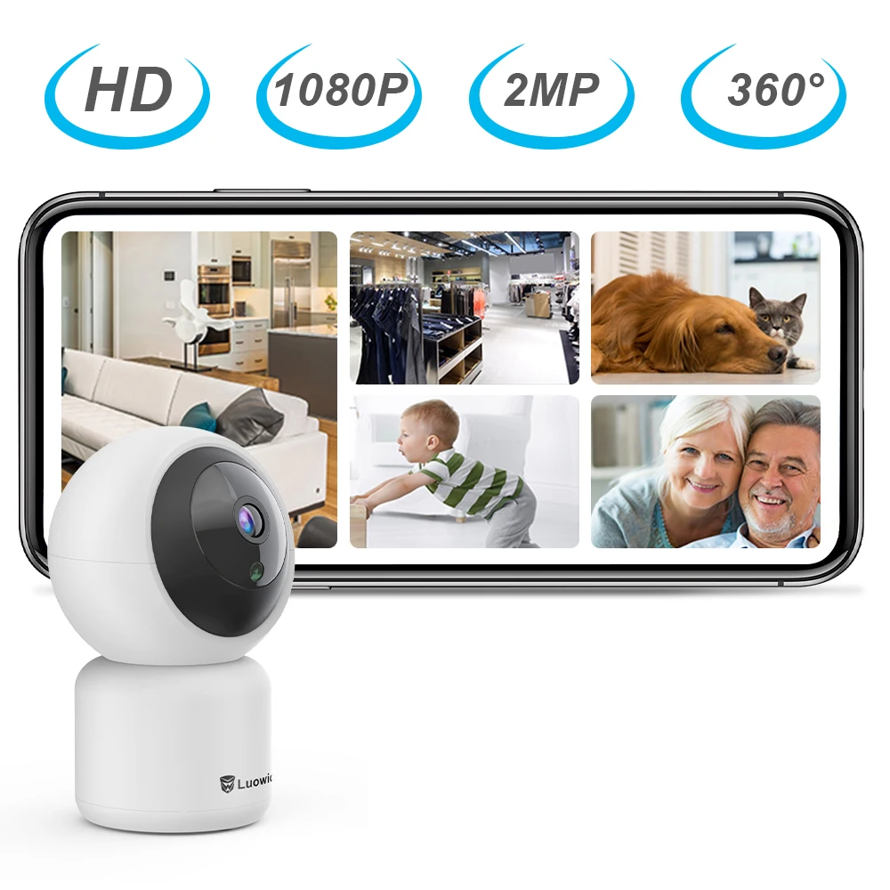 Wifi камера 1080P HD IP камера безопасности люди и домашние животные Обнаружение ночного видения Поддержка SD карты YI Облачное отслеживание движения для кошек собак
