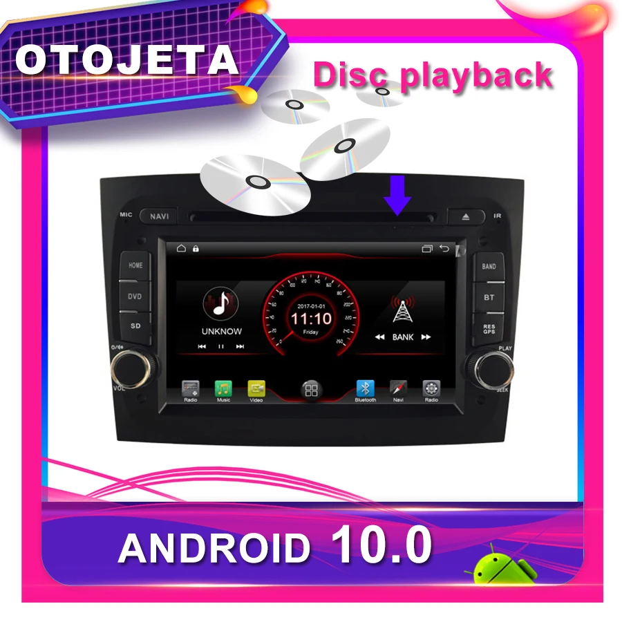 OTOJETA Автомобильный DVD Android 10,0 Автомобильный gps для FIAT DOBLO 7 дюймов Автомобильный Радио мультимедийная лента рекордер bluetooth навигация