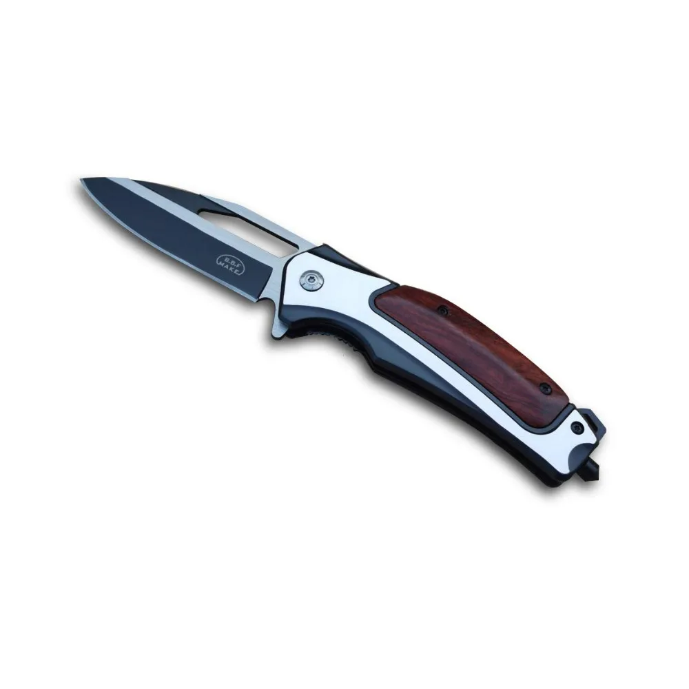 Складной нож, тактический карманный нож для выживания, быстрое открытие, 7CR13Mov, стальная деревянная ручка для работы, походов, охоты, отдыха на природе