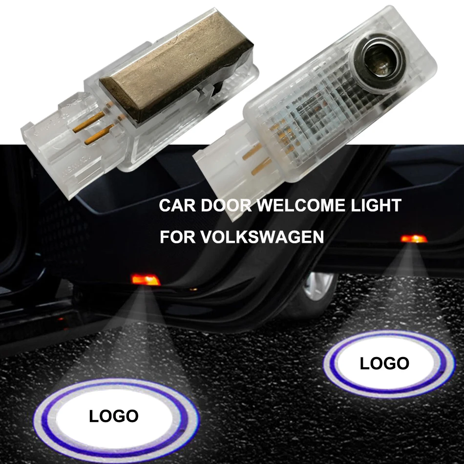 LED Laser Projector Light Car Door Welcome Lights Luces Para Auto Accessories Coche Interior Logo Luz For VW Volkswagen TOUAREG