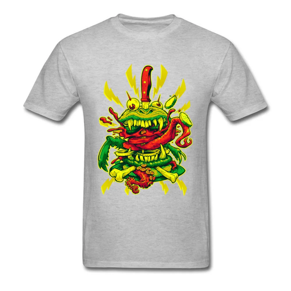 O Neck BEASTBURGER_8926 Pure Cotton Men T-Shirt Casual Short Sleeve Tees Cute Casual Tee-Shirt Top Quality BEASTBURGER_8926 grey