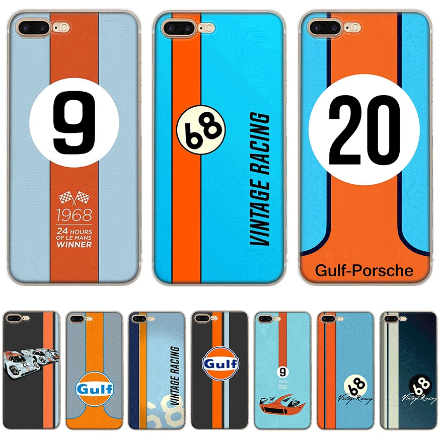 

Mobile Phone Case for iPhone 11 Pro X XR XS Max 5 5s SE 6 6S 7 8 Plus Hard Cover Ford Gulf Racing Car